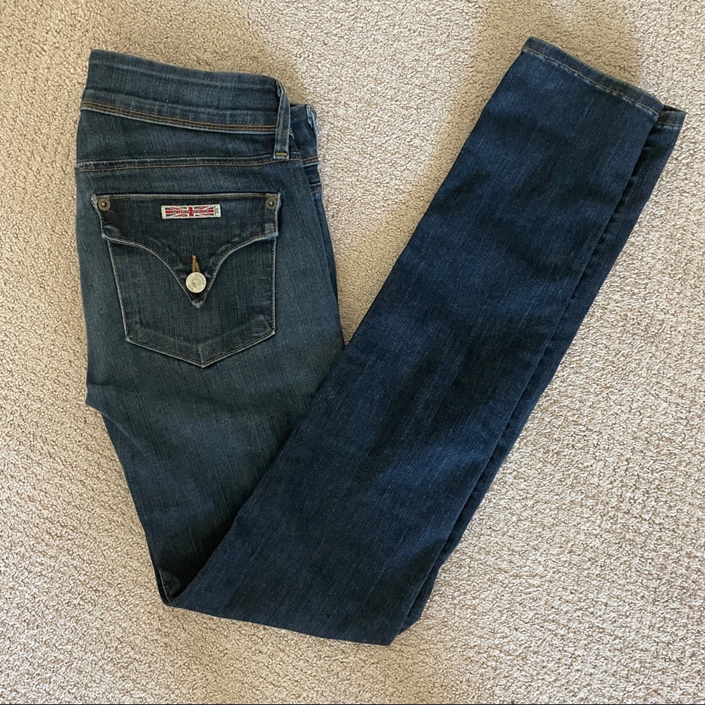 Hudson Denim Blue Jeans Skinny Sz 26 covered button flap pocket British flag - Picture 4 of 9